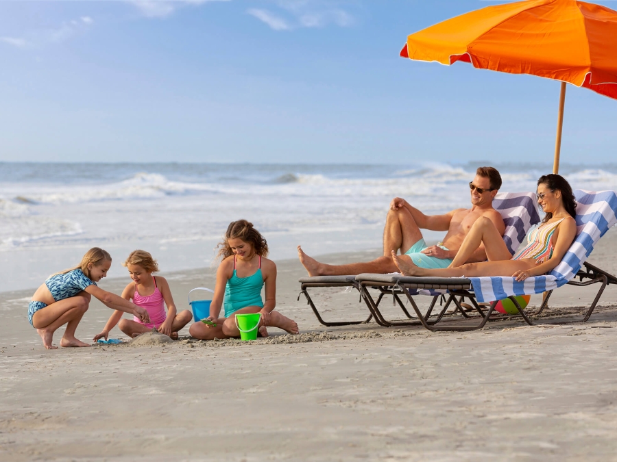 Family on the beach 