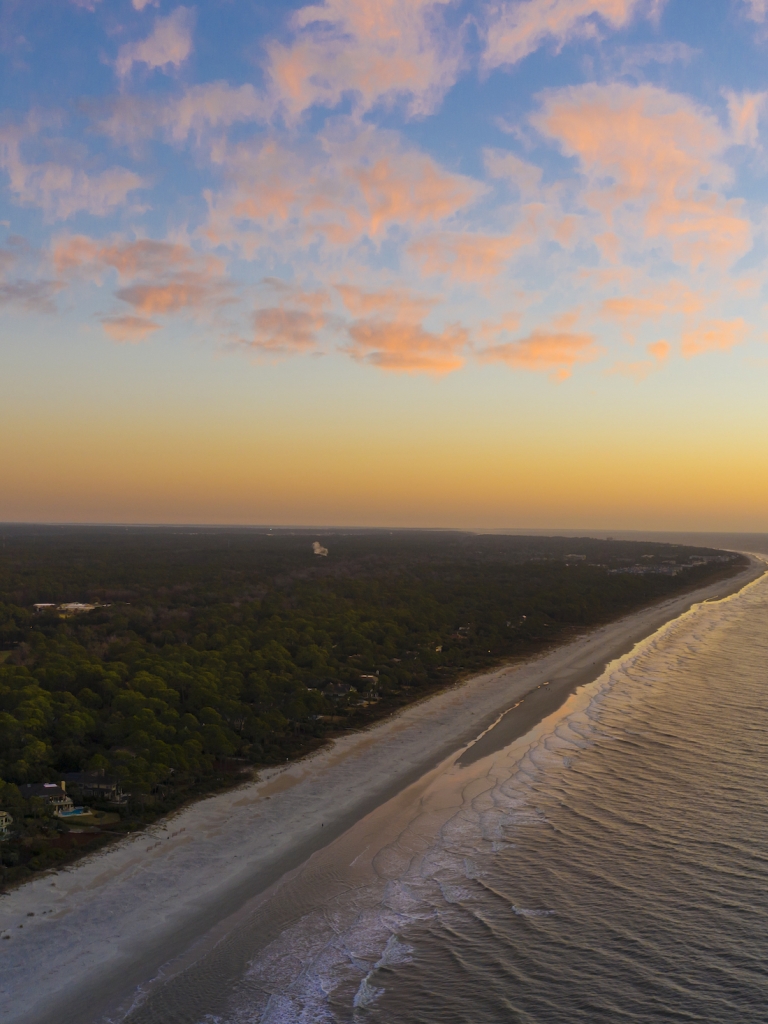 Ariel image of sea pines beach