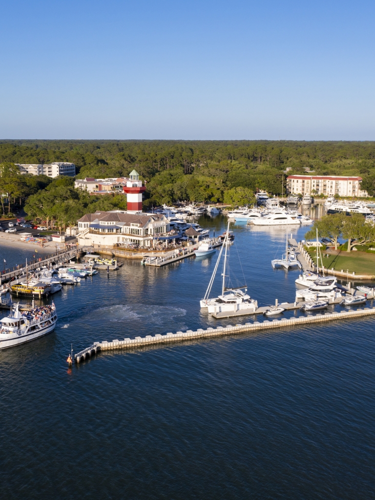 Ariel image of harbour town 