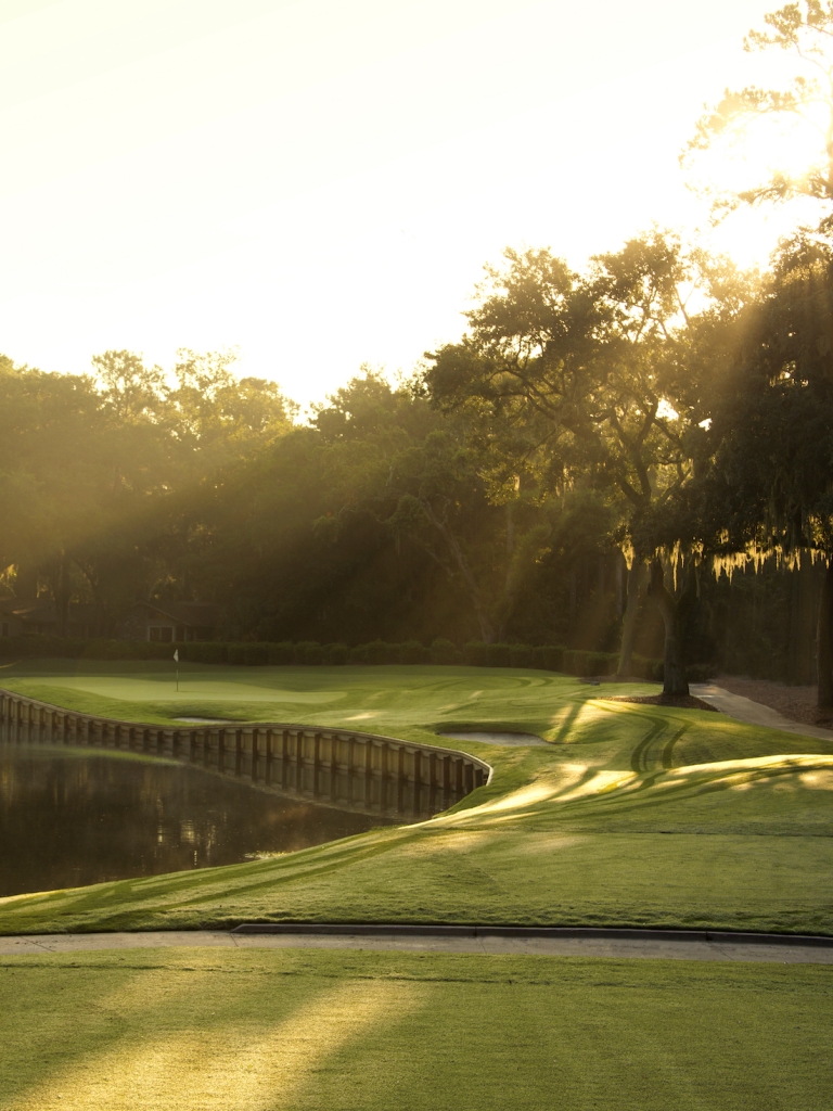 Image oh Heron Point golf course at sunset 