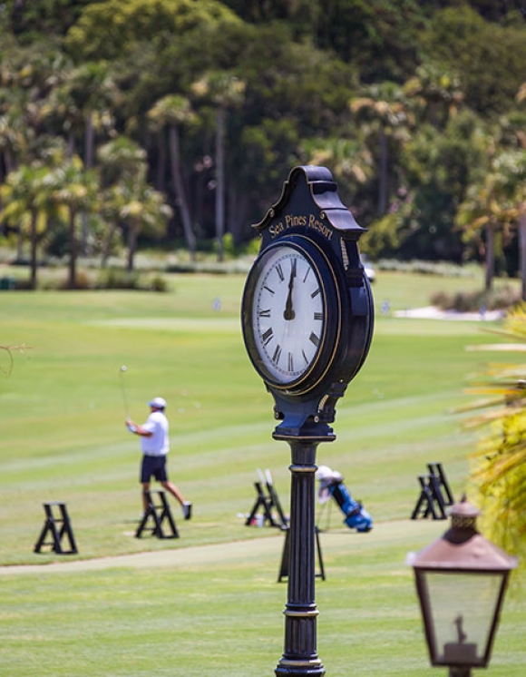 The driving range at the Plantation Golf Club