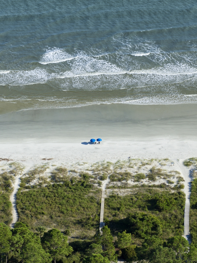 Ariel image of sea pines beach