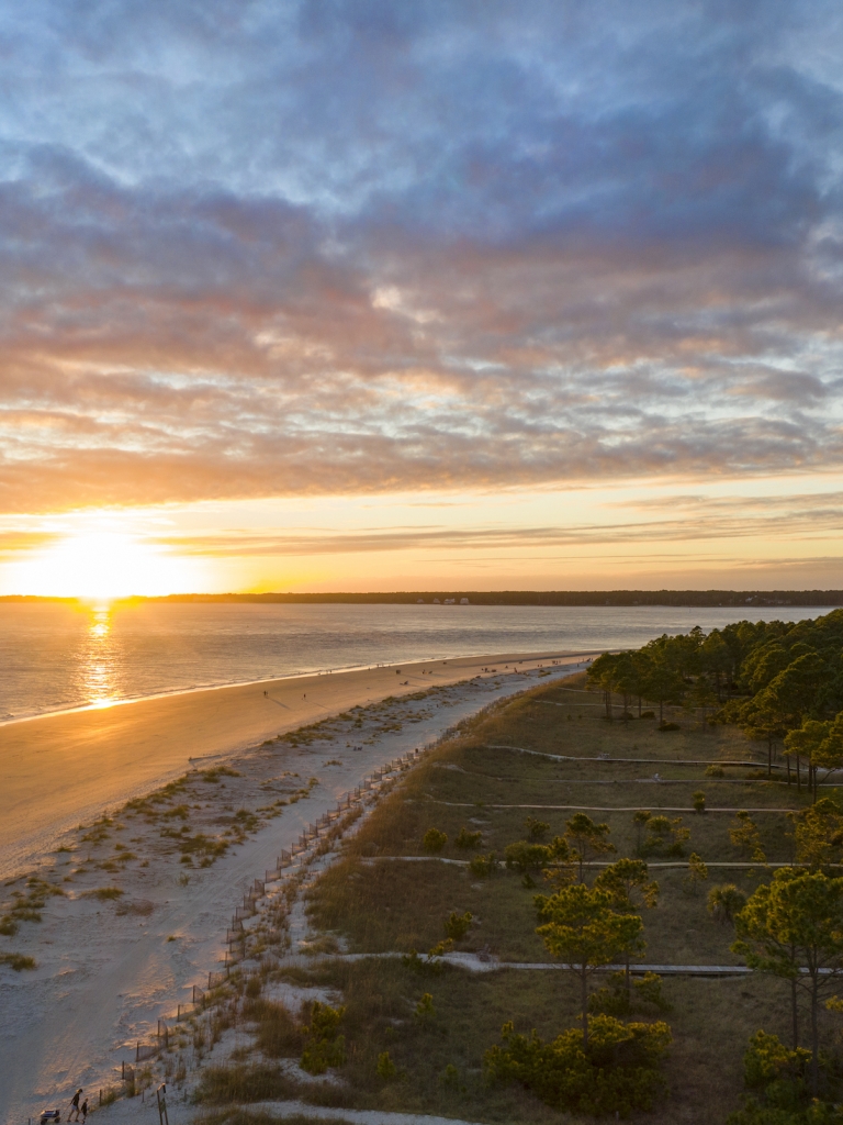 Ariel image of a beach