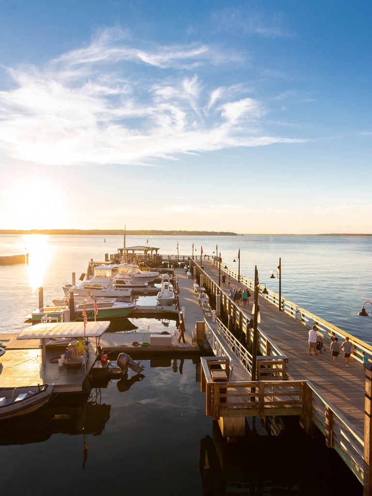 Ariel image of the harbour town pier