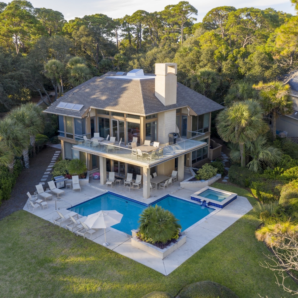 Ariel image of a Sea Pines Villa 